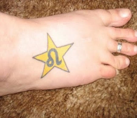 Leo Tattoo Design on Foot