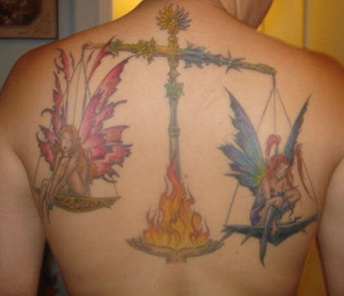 Libra Tattoo With Angels