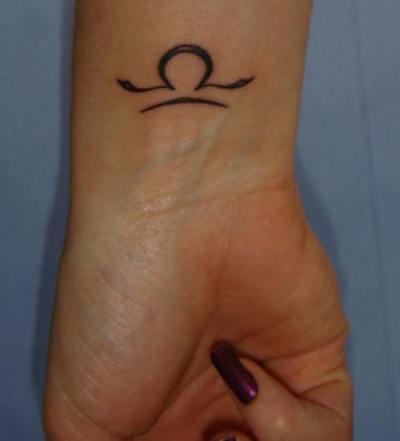 Libra Tattoo Sign on Wrist