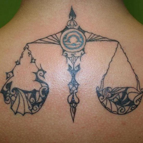 Libra Tattoo Design on Back