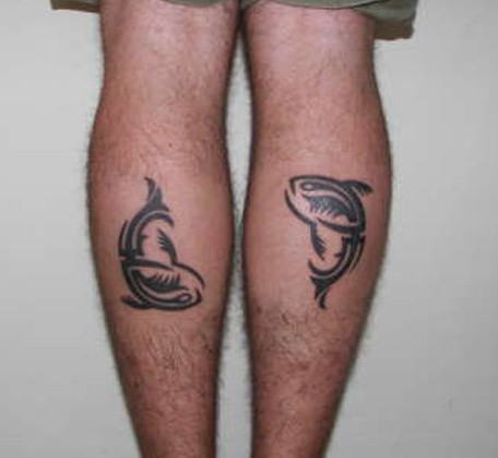 Pisces Tattoo Symbol on Legs