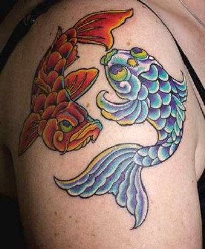 Elegant Pisces Tattoo Design