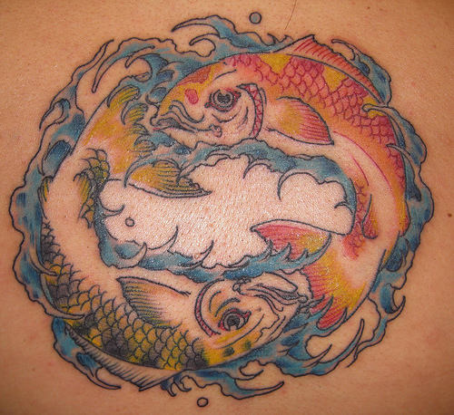 Colorful Pisces Tattoo Picture