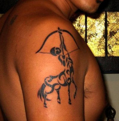 Sagittarius Tribal Style Tattoo