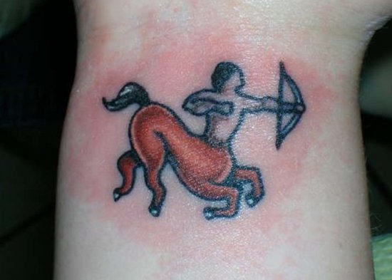 Sagittarius Tattoo Design on Wrist