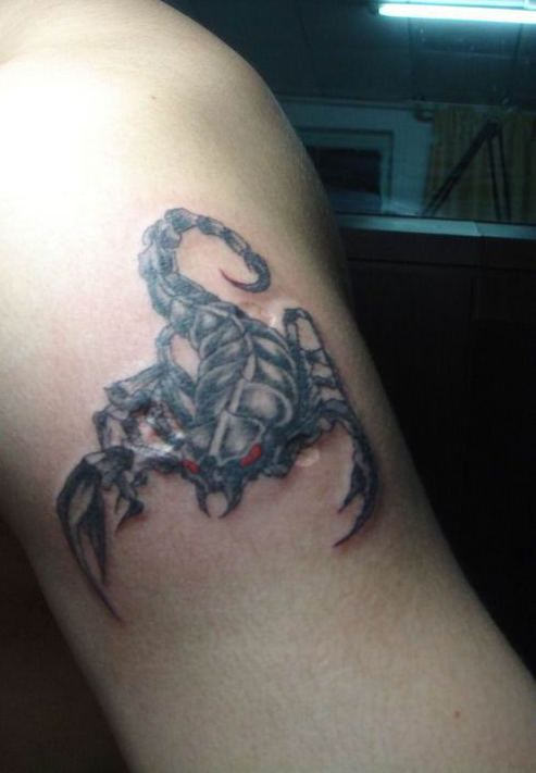 Red Eyed Scorpion Tattoo Design