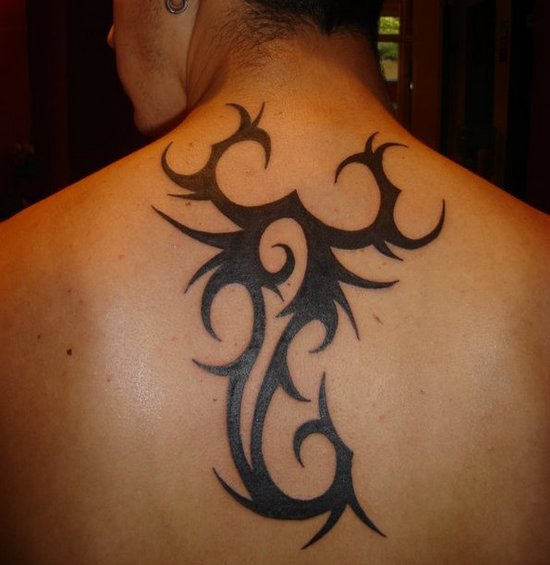 Tribal Style Scorpion Tattoo on Back