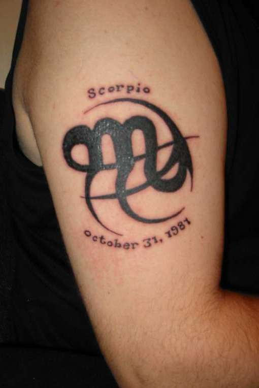 Scorpio Zodiac Symbol Tattoo 