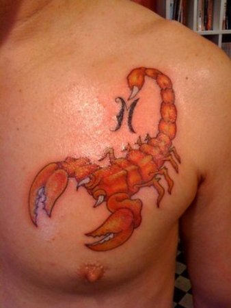 Scorpion Tattoo on Chest