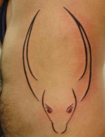Bull Tattoo on Lower Back