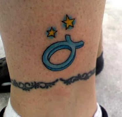 Taurus Symbol Tattoo Design on Leg