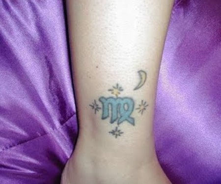 Virgo Tattoo Design on Leg