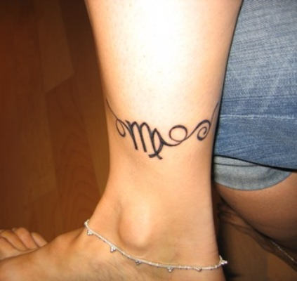 Beautiful Virgo Tattoo Design on Leg
