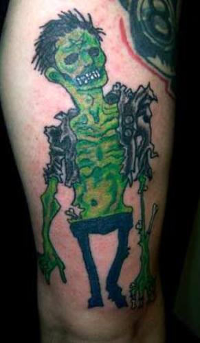 Zombie Tattoo on Thigh
