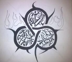 Trinity Tribal Tattoo Design