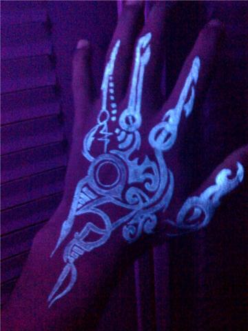 Blacklight/UV Hand tattoo
