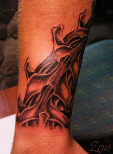 Backbone Tattoo On Wrist