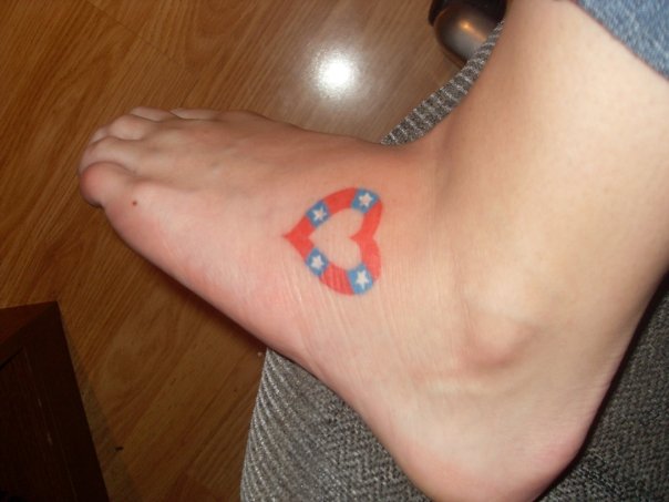 Confederate Flag Heart Tattoo