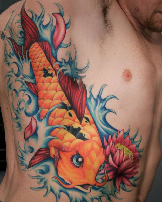 Big Koi Tattoo on Back