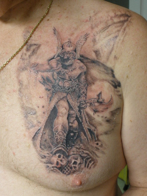Warrior Tattoo on Chest