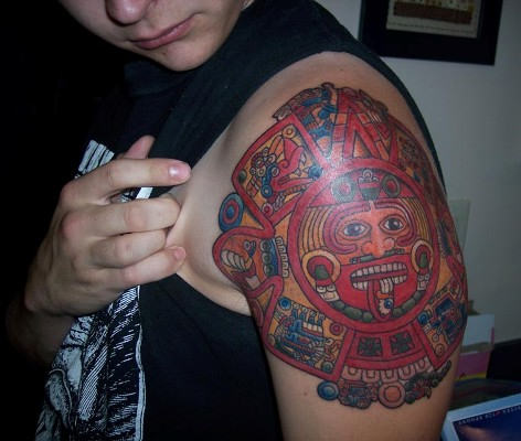 Aztec-Tattoo-on Biceps