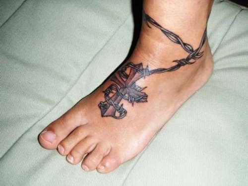 Barbed Wire Tattoo on Foot