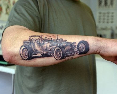 Car-Tattoo-Design-on-Forearm