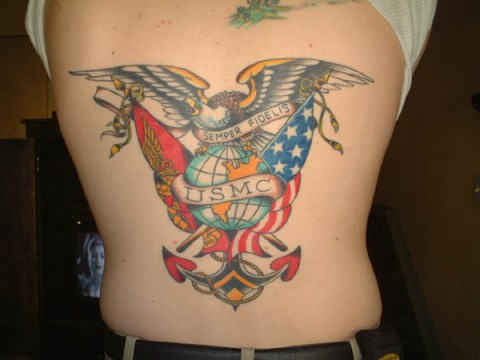 USMC-Marine-Corps-on-back-tattoo design