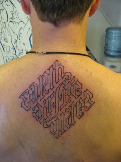 Ambigram Tattoo On Back