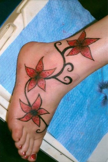 Attractive Flowers Tattoo