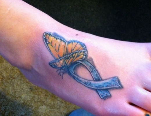 Butterfly Tattoo On Foot