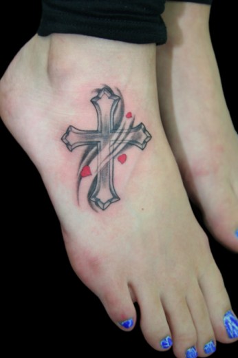 Cross Tattoo On Ankle