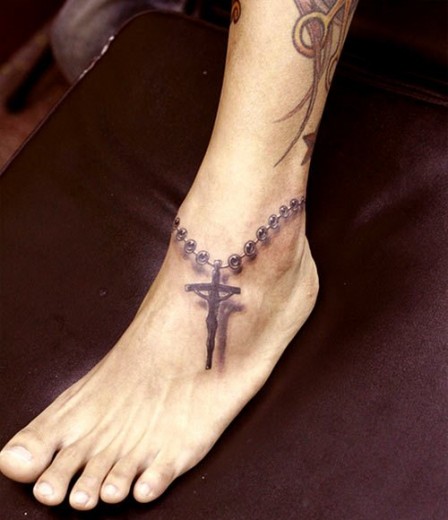 Cross Tattoo On Ankle