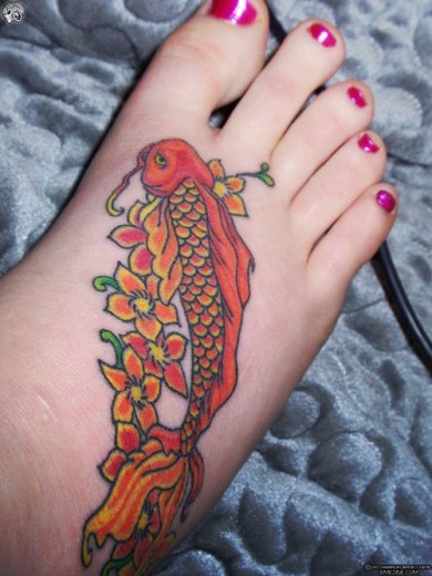 Fish Tattoo On Foot