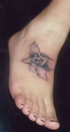 Flower Tattoo On Foot