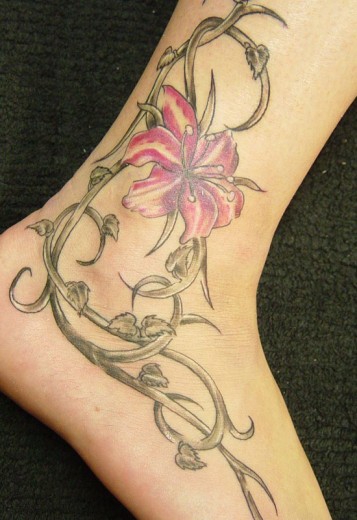 Flower Tattoo On Ankle