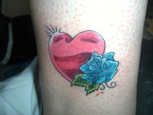 Heart & Rose Tattoo