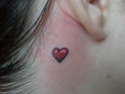 Heart Tattoo Behind Ear