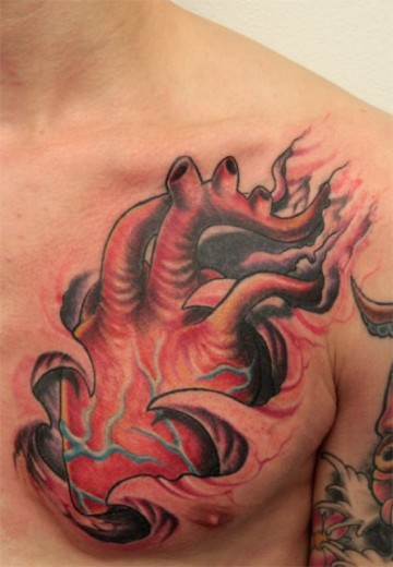 Heart Tattoo On Chest