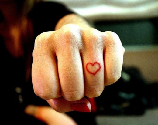 Heart Tattoo On Finger