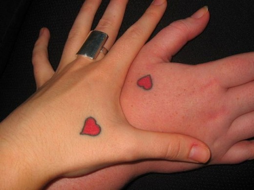 Hearts Tattoo On Hands
