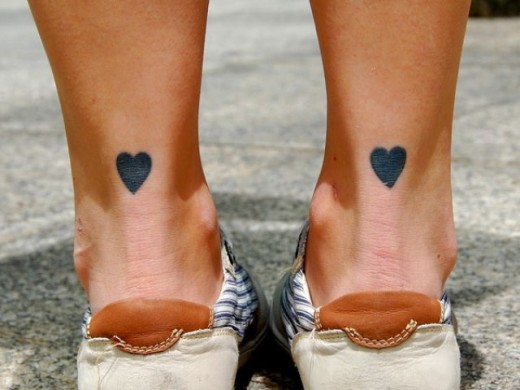 Little Hearts Tattoo On Legs