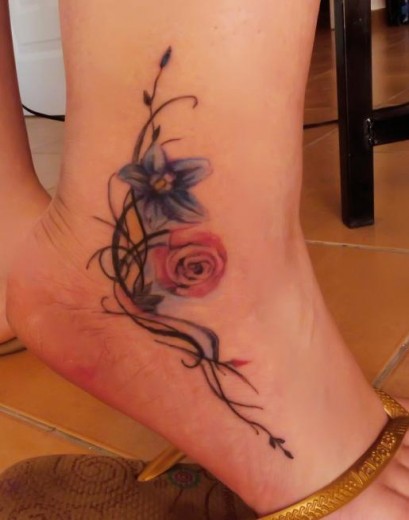 Rose Tattoo On Ankle