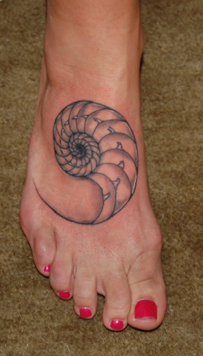 Shell Tattoo On Foot