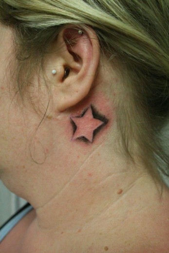 Star Tattoo Behind Ear