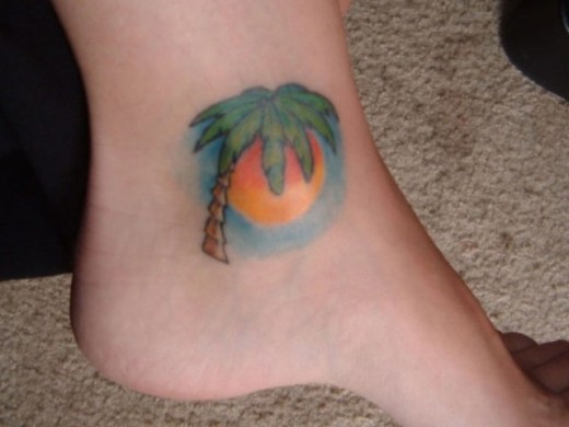 Tree Tattoo On Ankle