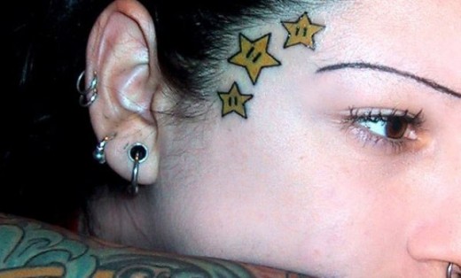 1Stars Tattoo On Face
