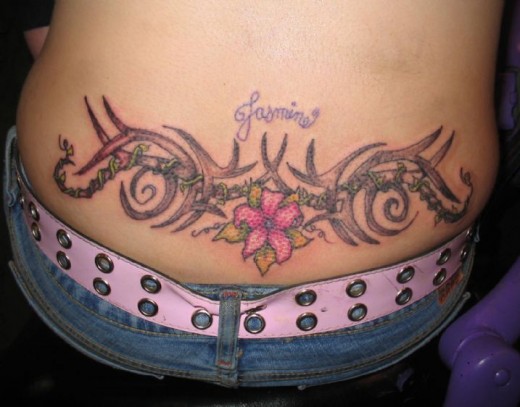Butt Flower Tattoo