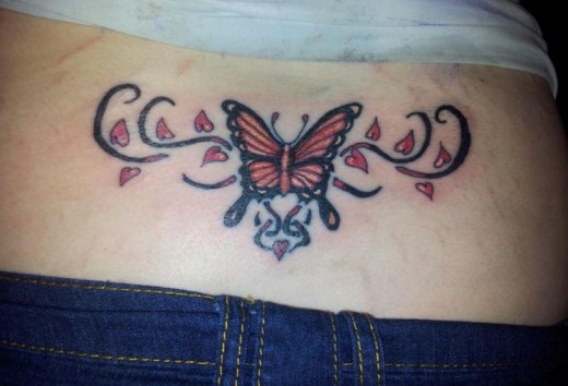 Nice Butterfly Tattoo On waist
