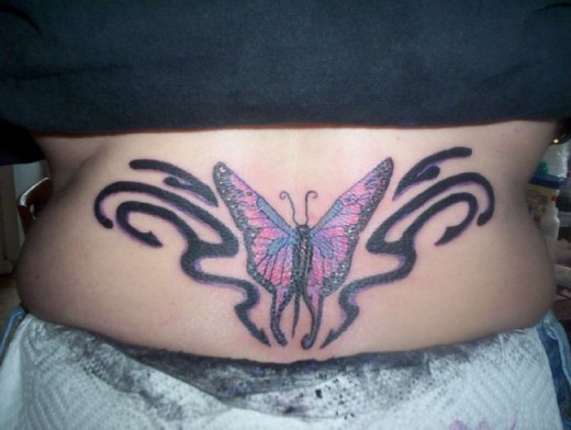 Butterfly Tattoo On Waist